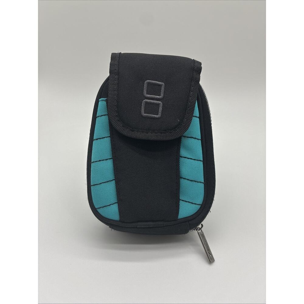 Nintendo DS Black Teal Carrying Console Game Case Zipper Pouch Canvas Logo BDA